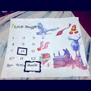 Harry Potter Baby Monthly Milestone Blanket - Soft Flannel Fleece.